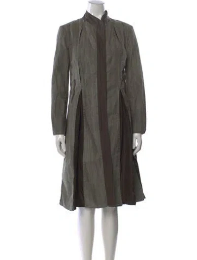 Pre-owned Gary Graham Striped Knee-length Dress In Green