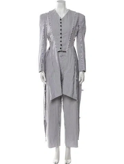 Pre-owned Gary Graham Striped Pant Set In Multi