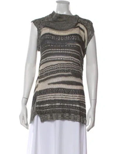 Pre-owned Gary Graham Striped Turtleneck Sweater In Multi
