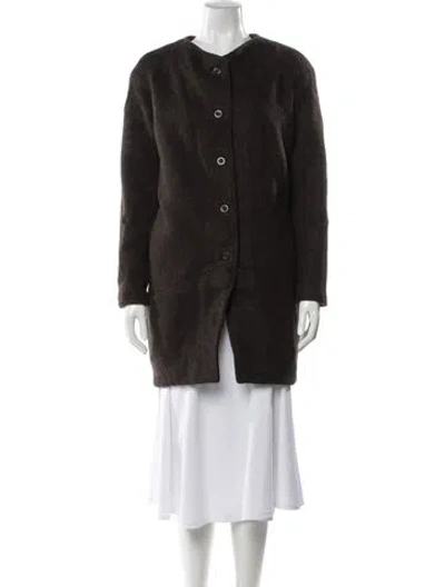 Pre-owned Gary Graham Virgin Wool Coat In Brown