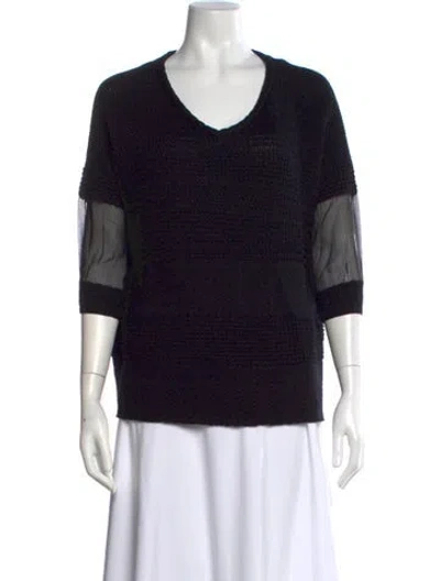 Pre-owned Gary Graham V-neck Sweater In Black