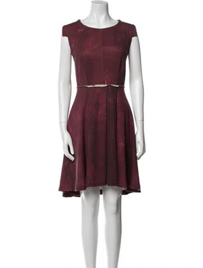 Pre-owned Gary Graham Wool Knee-length Dress In Burgundy