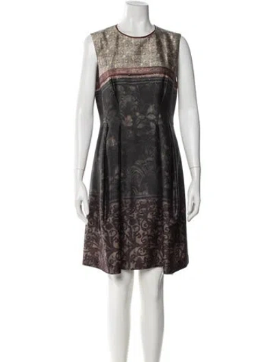 Pre-owned Gary Graham Wool Knee-length Dress In Neutral