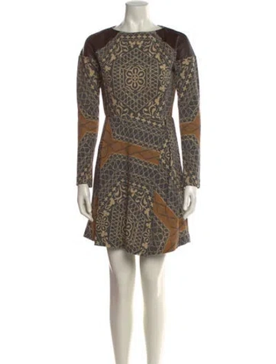 Pre-owned Gary Graham Wool Mini Dress In Gray