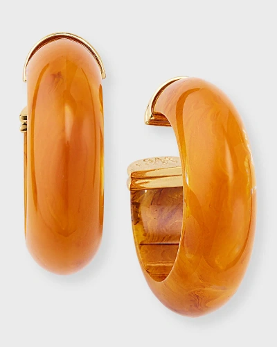 Gas Bijoux Abalone Hoop Earrings In Brown