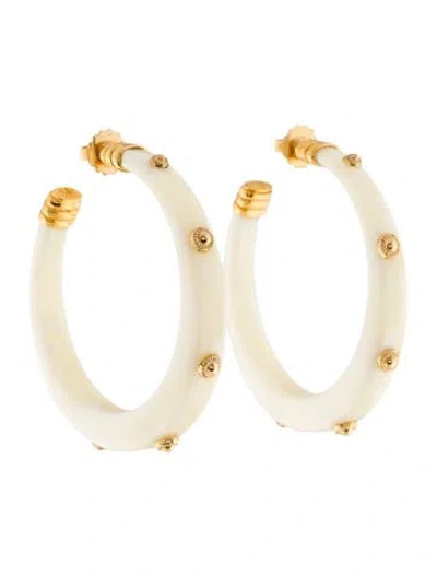 Pre-owned Gas Bijoux Acetate Caftan Square Bis Hoop Earrings In Multi