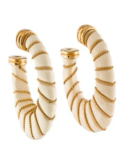 Pre-owned Gas Bijoux Acetate Cyclade Small Hoop Earrings In Neutral