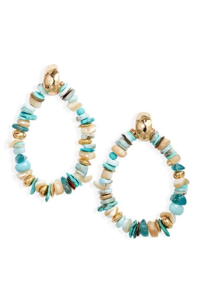 Gas Bijoux Aloha Beaded Drop Earrings In Turquoise Mix