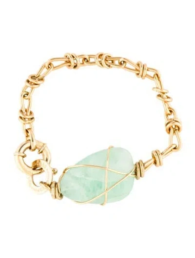 Pre-owned Gas Bijoux Amarre Rainbow Link Bracelet, 6.75" In Multi