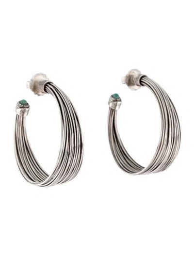 Pre-owned Gas Bijoux Arpa Hoop Earrings In Multicolor