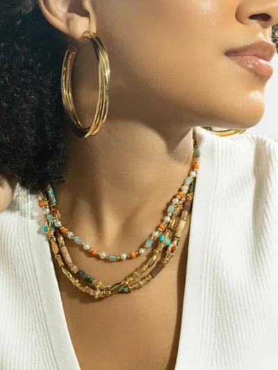 Gas Bijoux Atik Intertwined Hoop Earrings In Multi