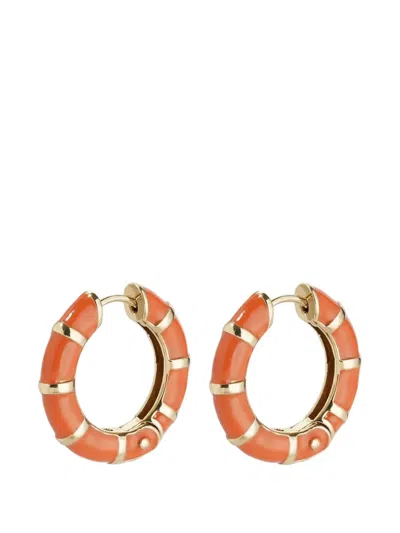 Gas Bijoux Bambou Hoop Earrings In Orange