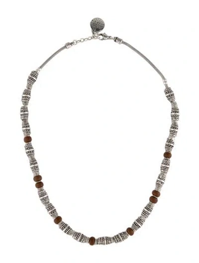 Pre-owned Gas Bijoux Bead Necklace, 18.75" In Brown