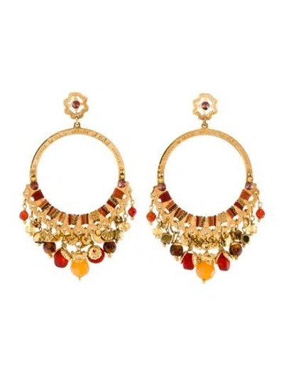 Pre-owned Gas Bijoux Cecile Serti Hoop Earrings In Multi