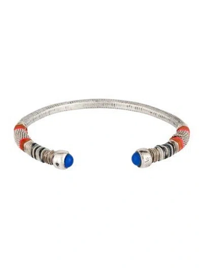 Pre-owned Gas Bijoux Cord & Bead Cuff Bracelet, 6.25" In Multicolor
