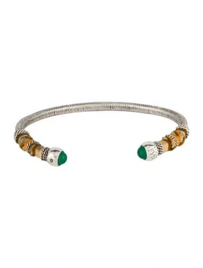 Pre-owned Gas Bijoux Cord & Bead Cuff Bracelet, 6.25" In Multicolor