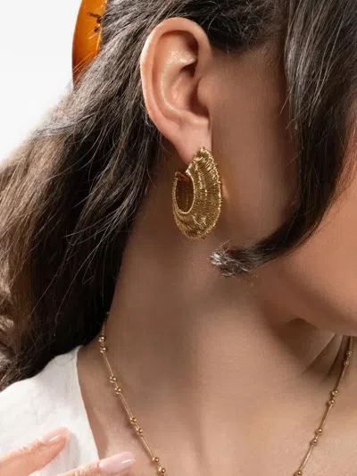 Gas Bijoux Crocus Filea Hand-woven Hoop Earrings In Gold