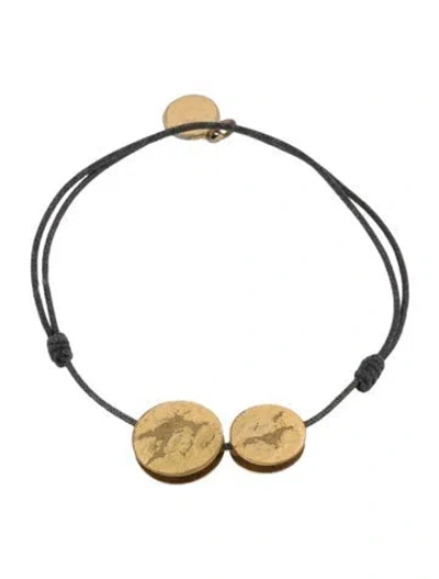 Pre-owned Gas Bijoux Double Disc Cord Bracelet, 7" In Multi