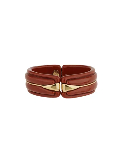 Gas Bijoux Ecume Ribbed Bangle Bracelet In Brown