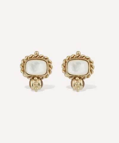 Gas Bijoux Gold-plated Amarante Mother Of Pearl Drop Earrings