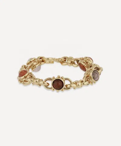 Gas Bijoux Gold-plated Amarante Multi Carnelian Chain Bracelet In Burgundy