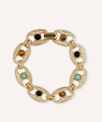 Gas Bijoux Gold-plated Carthage Turquoise Chain Bracelet