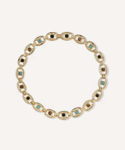 Gas Bijoux Gold-plated Carthage Turquoise Necklace In Brown