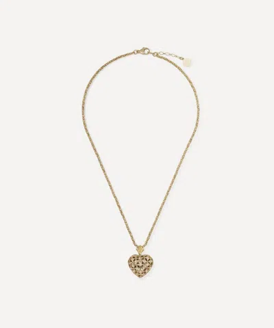Gas Bijoux Gold-plated Coracao Small Pendant Necklace In Green