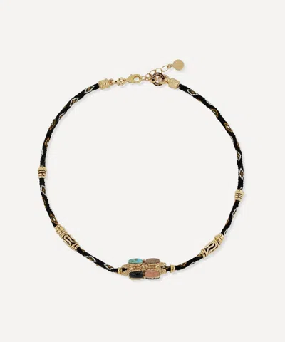 Gas Bijoux Gold-plated Lima Pendant Necklace In Black