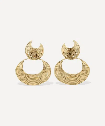 Gas Bijoux Gold-plated Luna Wave Drop Earrings In Brown