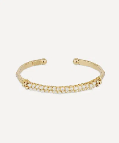 Gas Bijoux Gold-plated Lyre Mother Of Pearl Bangle Bracelet