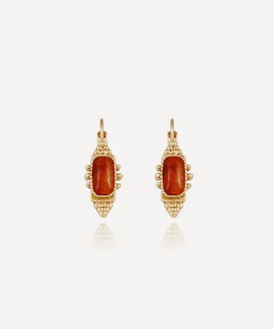 Gas Bijoux Gold-plated Small Talisman Carnelian Drop Earrings