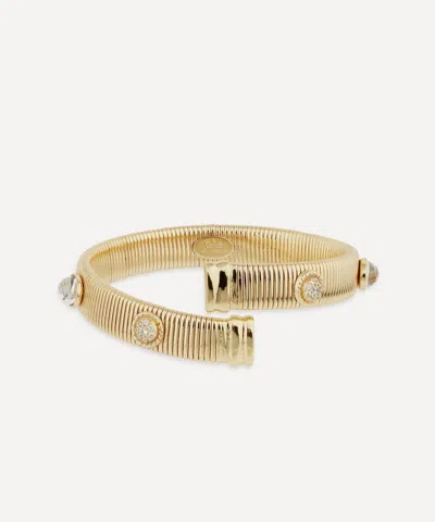 Gas Bijoux Gold-plated Starlette Rock Crystal Bangle Bracelet In Transparent
