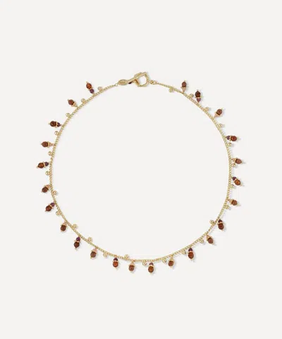 Gas Bijoux Gold-plated Tangerine Bead Necklace In Gray