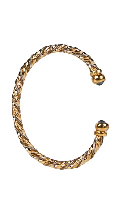 Gas Bijoux Intertwined Braided Cuff Bracelet In Gold And Silver