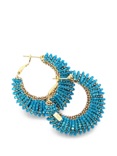 Gas Bijoux Izzia Beaded Hoop Earrings In 金色