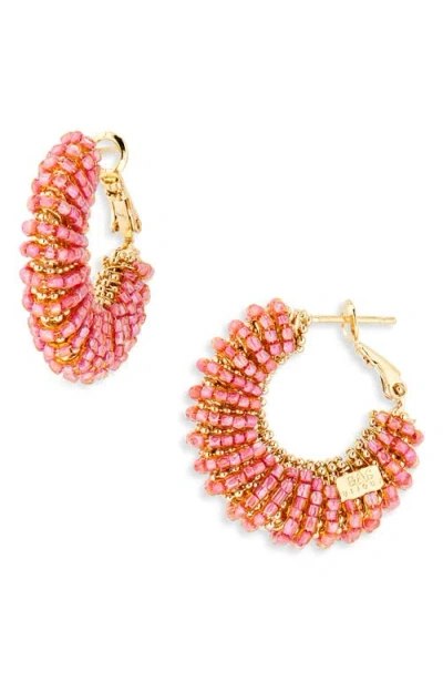 Gas Bijoux Izzia Beaded Hoop Earrings In Multi