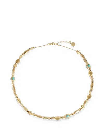 Gas Bijoux Kali Turquoise Beaded Necklaces In Gold
