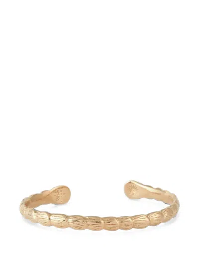 Gas Bijoux Liane Hammered Shell-shaped Bangle Bracelet In Gold