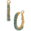 Gas Bijoux Lucky Lyre Hoop Earrings In Light Green