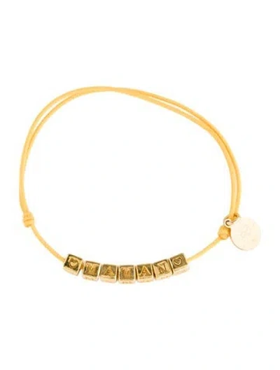 Pre-owned Gas Bijoux Maman Wrap Bracelet, 8.5" In Yellow