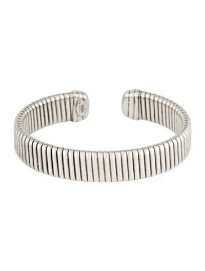 Pre-owned Gas Bijoux Milos Wide Cuff Bracelet, 7" In Multicolor