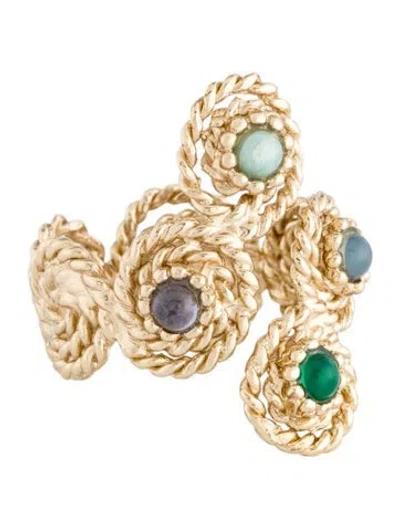 Pre-owned Gas Bijoux Mistral Liane Cocktail Ring In Multi