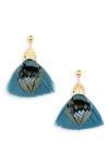 Gas Bijoux Plumette Drop Earrings In Dark Blue