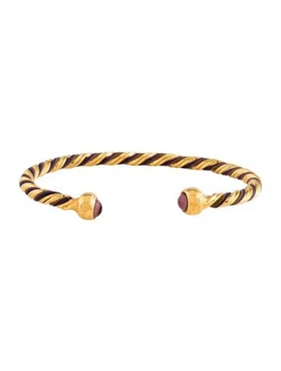 Pre-owned Gas Bijoux Resin & Thread Torride Cuff Bracelet, 6.75" In Multi