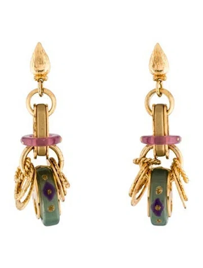 Pre-owned Gas Bijoux Resin Drop Earrings In Multi