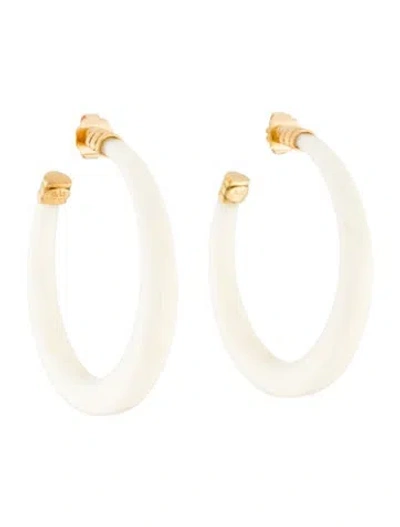 Pre-owned Gas Bijoux Resin Hoop Earrings In Multi