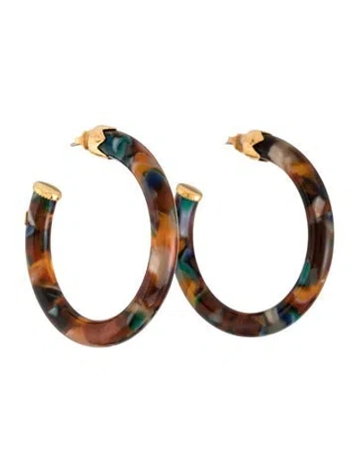 Pre-owned Gas Bijoux Resin Hoop Earrings In Multicolor