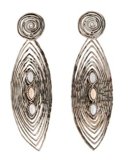 Pre-owned Gas Bijoux Resin Long Wave Drop Earrings In White