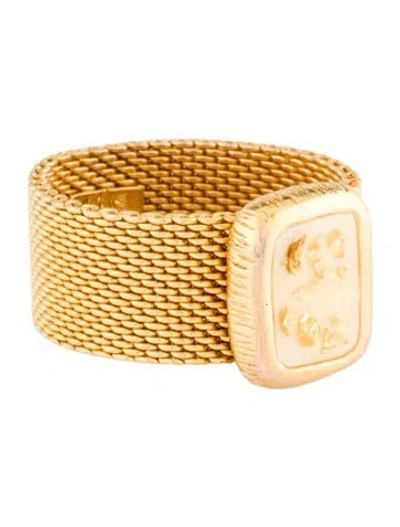 Pre-owned Gas Bijoux Resin Mesh Cocktail Ring In Multi